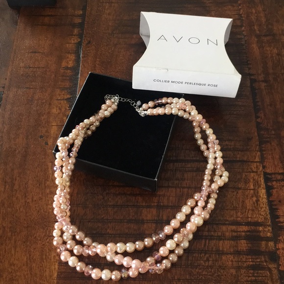Avon Collier Mode Perlesque Rose Necklace - Picture 4 of 4